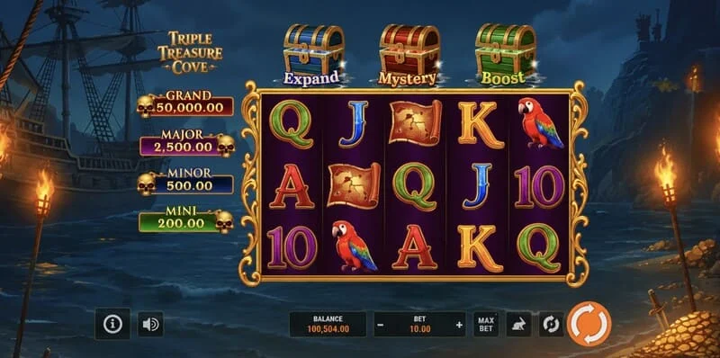Triple Treasure Cove - Hold and Win bonus runda s novčićima